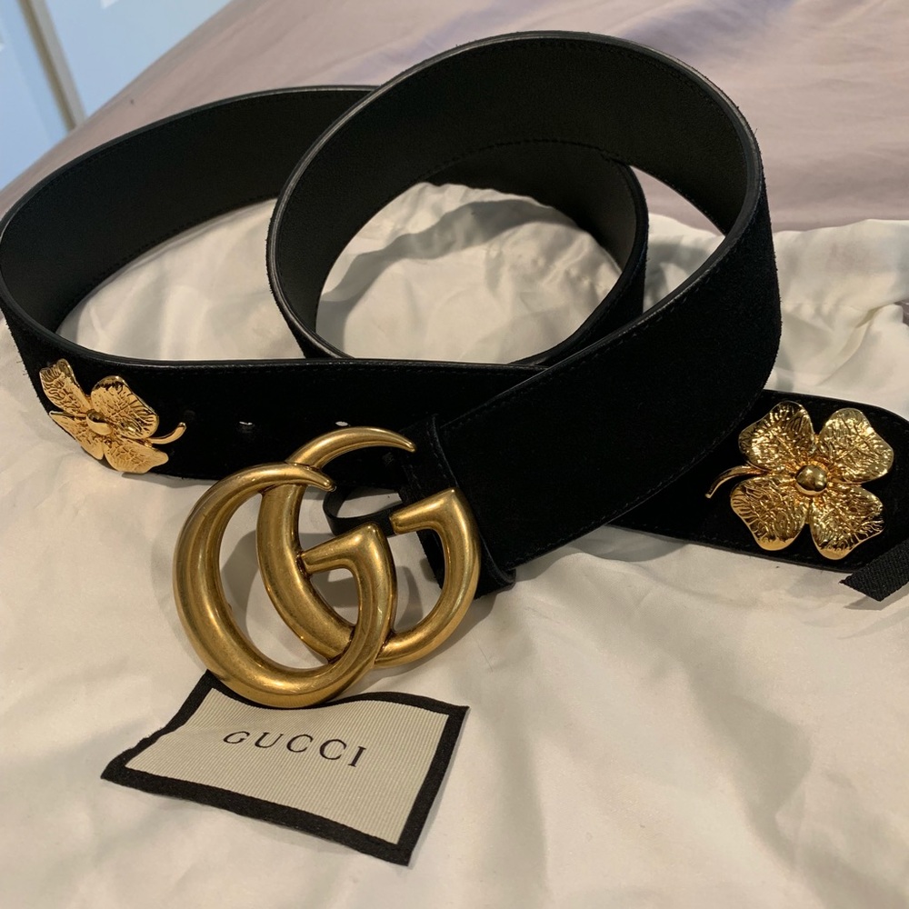 💯AUTH✨GUCCI MARMONT CLOVER BELT🍀